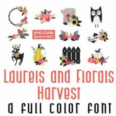 Laurels and Florals - Harvest Full Color Font