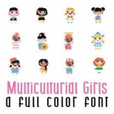 Multicultural Girls Full Color Font