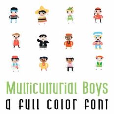 Multicultural Boys Full Color Font