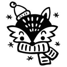 Christmas fox with hat