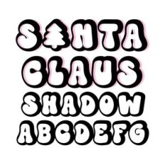 BFC Santa Claus Shadow Christmas Retro Bubble Shadow Font