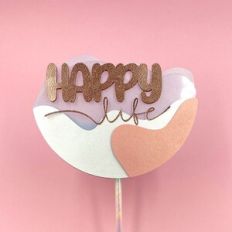 WAVES CAKE TOPPER HAPPY LIFE