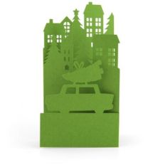 4x7 Layered Christmas Card Car