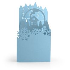 4x7 Layered Christmas Card Snowglobe