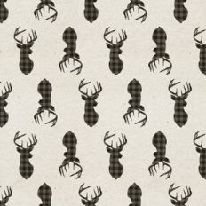 Christmas Deer Plaid Pattern Paper