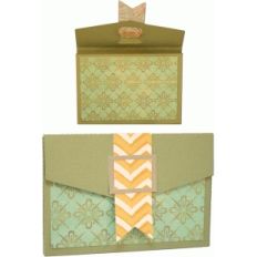 3d gift card with banner ribbon gift box