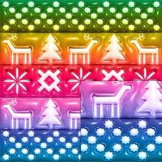 inflated christmas pattern rainbow glitter