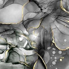 Black and Grey Alcohol Ink and Gold Foil Background Pattern