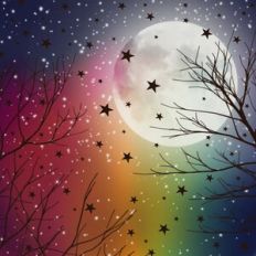 Rainbow Watercolour Forest Sky Background Pattern