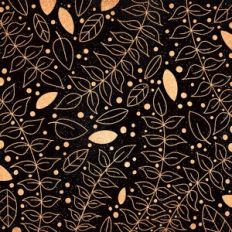 Black and Gold Glitter Leaf Background Pattern