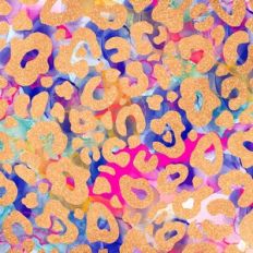 Alcohol Ink and Gold Glitter Leopard Print Background Pattern