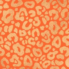 Gold Glitter and Orange Leopard Print Background Pattern