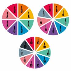 Fractions Math Activity Set - Eighths, Ninths and Tenths