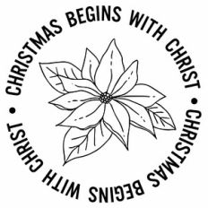 Christmas Begins With Christ Poinsettia Word Quote Circle