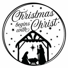 Christmas Begins With Christ Nativity Quote Circle