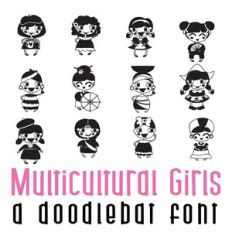 Multicultural Girls Doodlebat Font