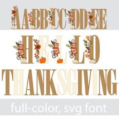 Hello Thanksgiving Color Font