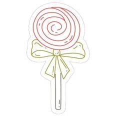 sketch Christmas  candy with bow