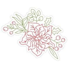 Christmas sketch poinsettia