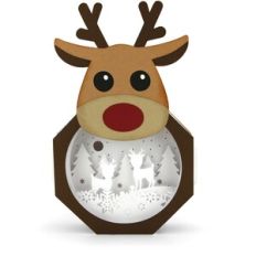 Lighted Shadowbox Decor Reindeer