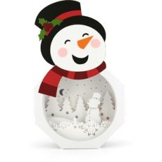 Lighted Shadowbox Decor Snowman