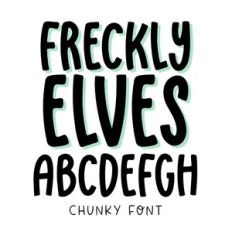 BFC Freckly Elves Chunky Cute Christmas Holiday Font