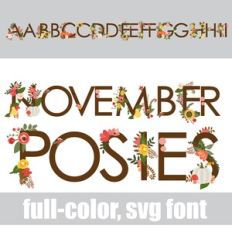 November Posies Color Font