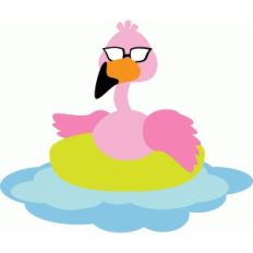 floating flamingo