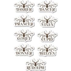 Reindeer Names Sticker Set