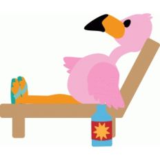 sunbathing flamingo