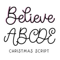 BFC Believe Christmas Whimsical Script Cursive Swirl Font