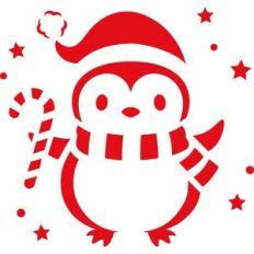 Christmas Penguin Stencil