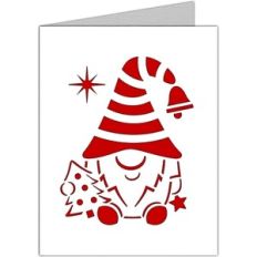 christmas gnome and tree card