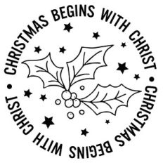 Christmas Begins With Christ Holly Word Quote Circle