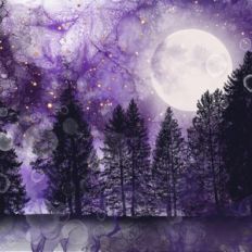 Purple Alcohol Ink Forest Background Pattern