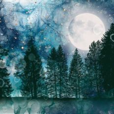Teal Alcohol Ink Forest Background Pattern