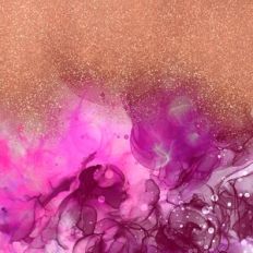 Pink Alcohol Ink and Gold Glitter Ombre Background Pattern