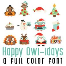 Happy Owl-idays Full Color Font