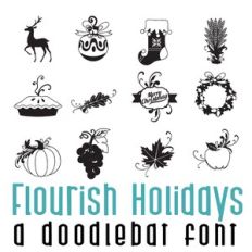 Flourish Holidays Doodlebat Font