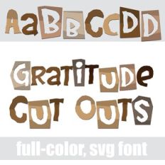 Gratitude Cut Outs Color Font