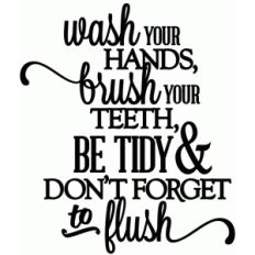bathroom rules - vinyl phrase