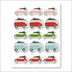 Christmas Cars Sticker Sheet