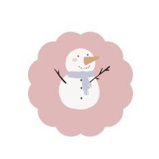 Pink Scallop Snowman