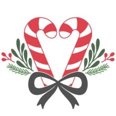 Candy Cane Heart Frame