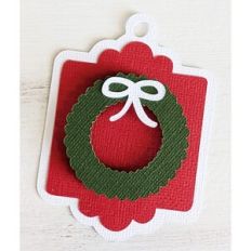 christmas wreath gift tag