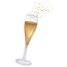 Champagne Glass with Glitter