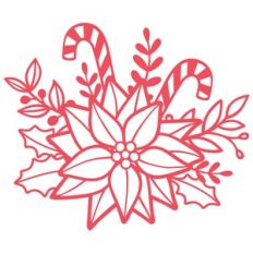 poinsettia and candy canes