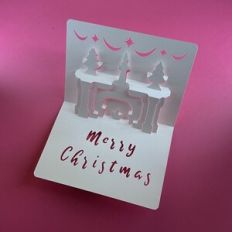 CHRISTMAS FIREPLACE POPUP CARD # 1