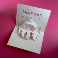 CHRISTMAS ALPINE HOUSE POPUP CARD # 2