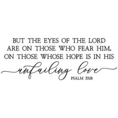 but the eyes of the lord are on those who fear him
